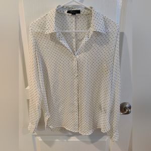 Forever 21 White and Black Polka Dots Blouse